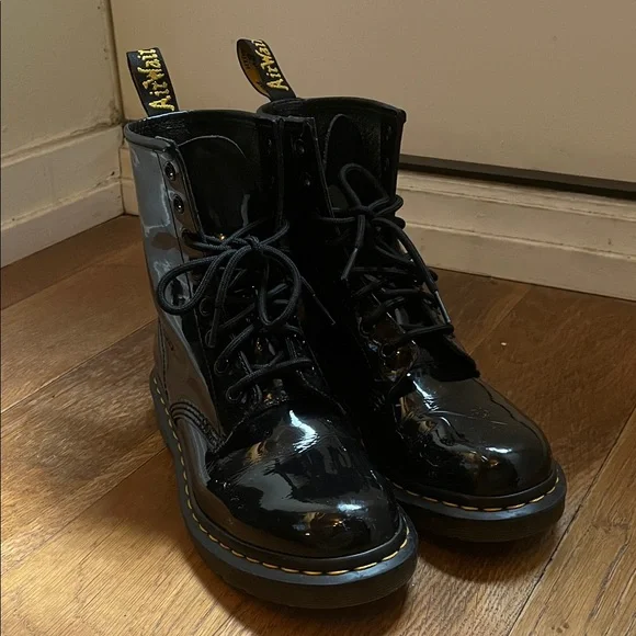 Dr. Martens Black Patent Combat Boots - Picture 5 of 7